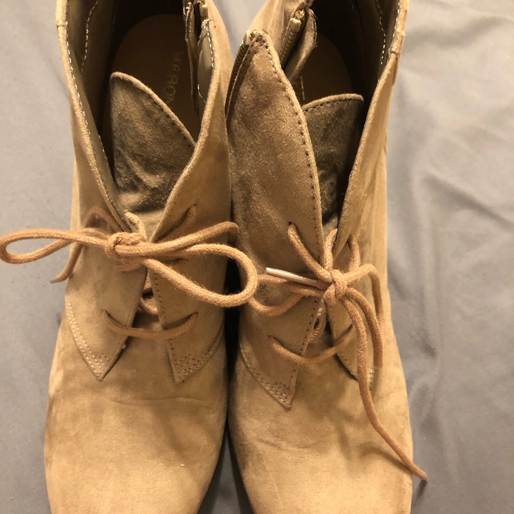 suede heel booties
